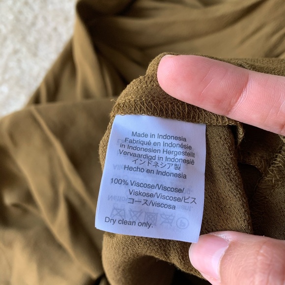 NWT Madewell Downtown Tie Back Dress Olive - Picture 9 of 9